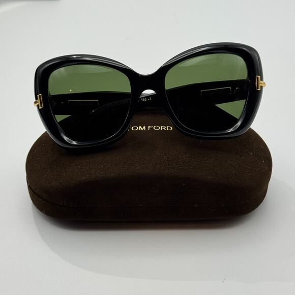 Tom Ford Sunglasses Icon TF1279 01N Black Butterfly Frame Green Lens 55mm New main image 5